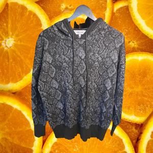 Jonn + Jenn Black and White Knit Hooded Sweater Size‎ Medium